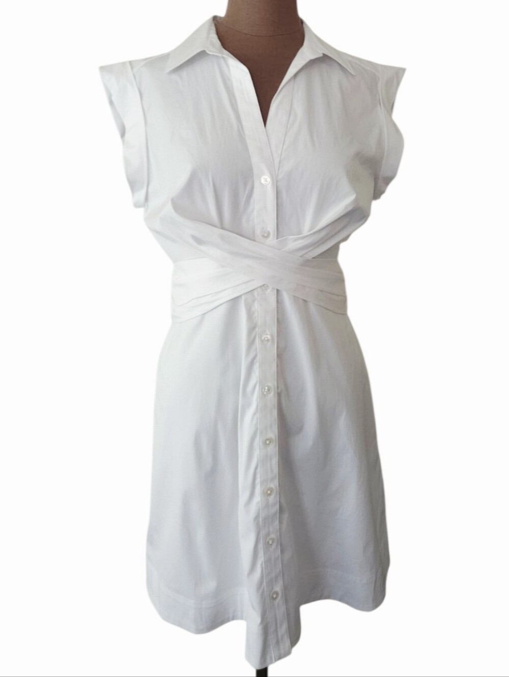 VERONICA‎ BEARD Nagano Twist Dress Sz 8 White